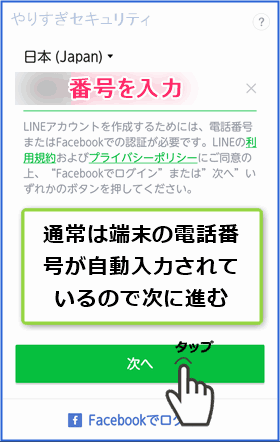 電話番号入力