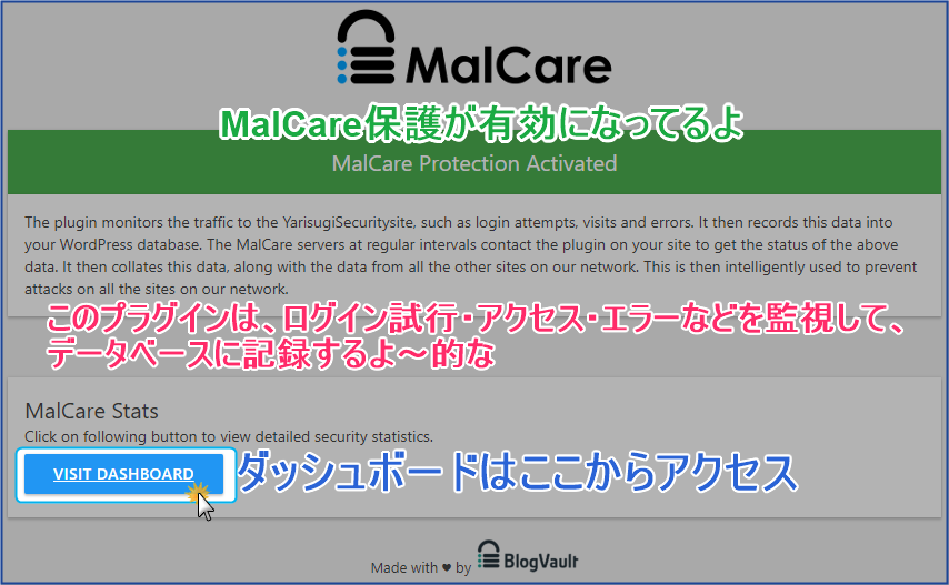 今後はVISIT DASHBOARDからアクセス