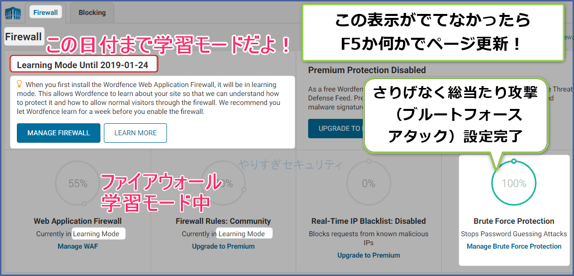 学習モードが適用され、出現する