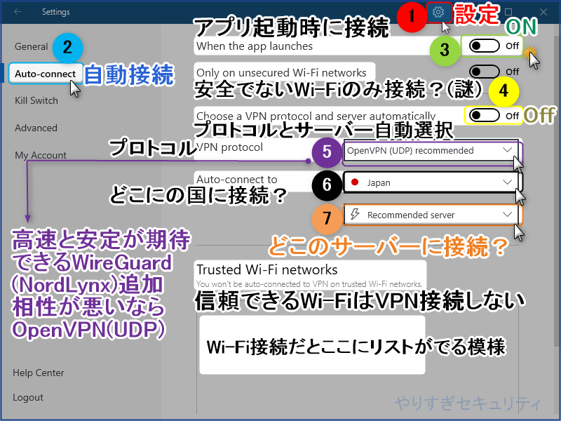 自動接続設定